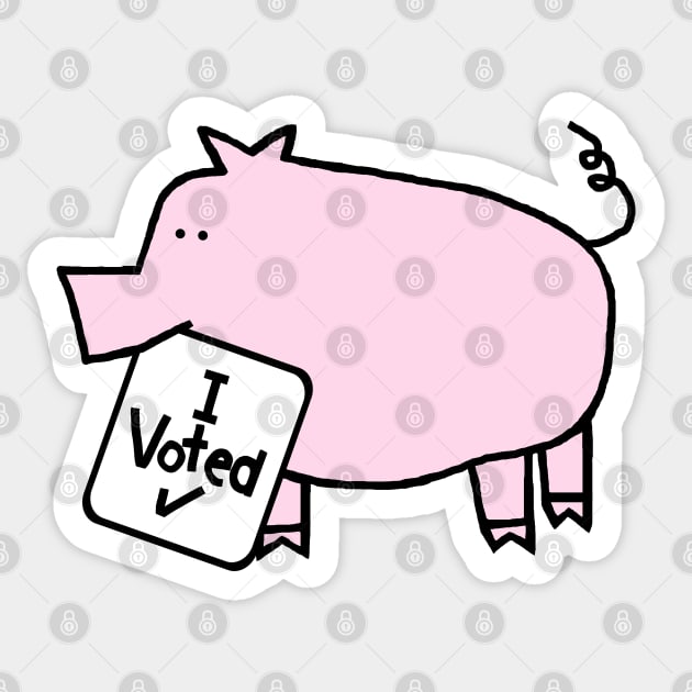 Cute Pig says she Voted Sticker by ellenhenryart